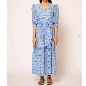 Beyond by Vera 1831 Basilica Blue Poppy Maxi Dress XL